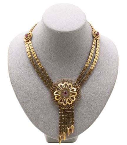 Collier en or jaune 18 K (750/1000) orné de penden