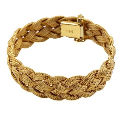 Bracelet en or jaune 18 K (750/1000) composé de pl