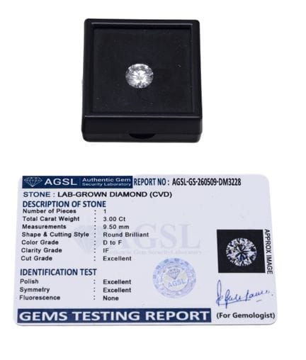 Diamant de laboratoire de synthèse sur papier pesa