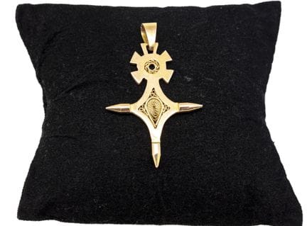Croix pendentif d'Agadez en or jaune 14 K (585/100