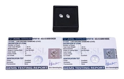 Lot de 2 diamants de laboratoire de synthèse sur p