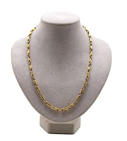 Collier en or jaune 18 K (750/1000) à maillons art