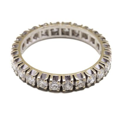 Alliance américaine en or gris 18 K (750/1000) orn