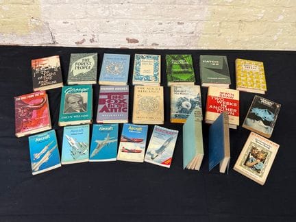 Collezione di libri d'epoca del XX secolo, sia con