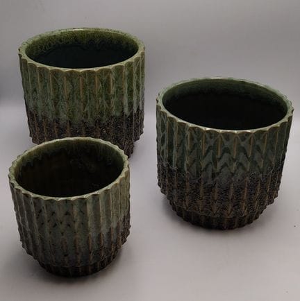 Lot de 3 pots de fleurs faits main de tailles diff