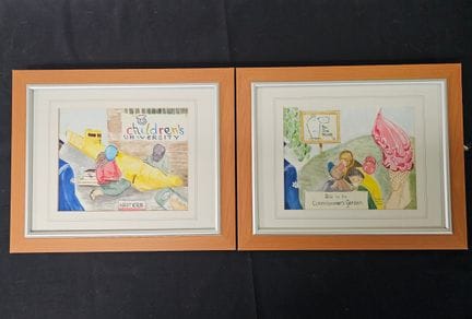 Margaret Dunn, 2004. Coppia di acquerelli original