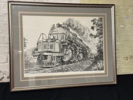 Estampe ferroviaire de 1977 signée par L.F. Tantil