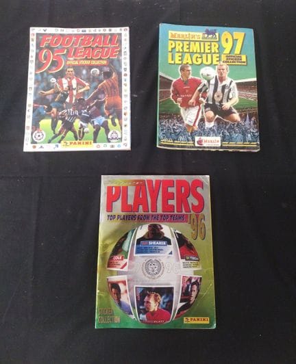 Collezione di tre album di figurine di calcio inco