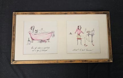 Illustration de mode humoristique double, encadrée