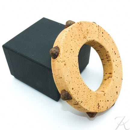 Bracciale con borchie in sughero “French Couture” 