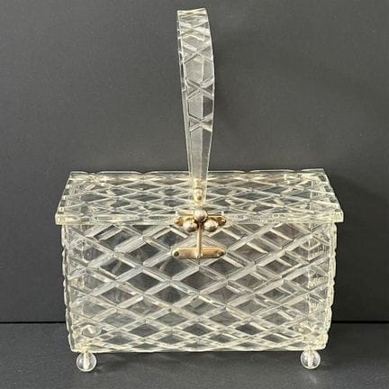 Esclusiva borsa vintage degli anni '50 in plexigla