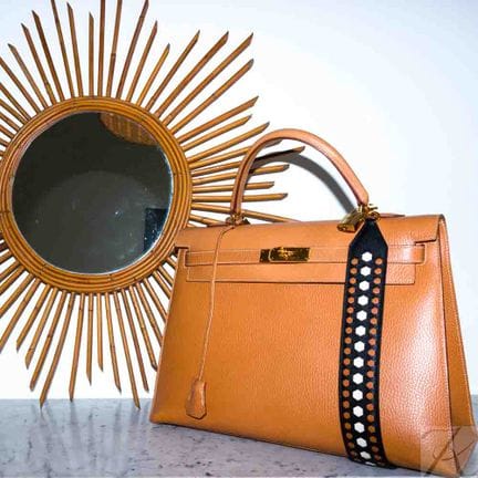 Borsa Kelly 35 iconica di HERMÈS, color oro, 1997 