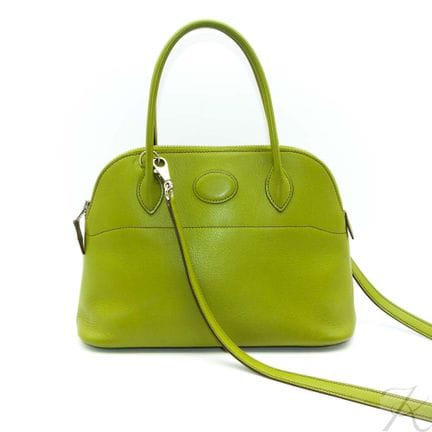 Borsa Hermès Bolide 25 in pelle verde Chartreuse, 