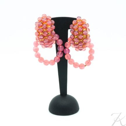 Orecchini vintage Vetro rosa di Alexis LAHELLEC, a
