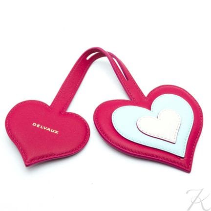 Ciondolo per borsa in pelle a forma di cuore DELVA