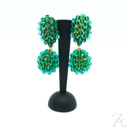 Alexis LAHELLEC Orecchini Vintage Green Vetro anni