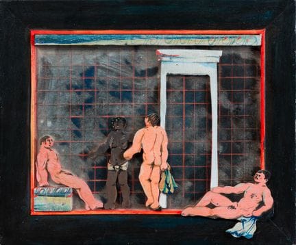 Scuola greca degli anni '70
Figure rosse su sfondo