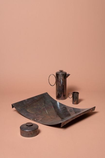 利诺·萨巴蒂尼（1925-2016） 为克里斯托弗设计
“水星”系列，1970年
镀银的金属咖啡套装