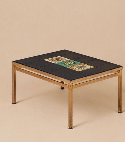克卢蒂耶兄弟
罗伯特与让·克卢蒂耶（1935年出生）
茶几
釉面陶瓷与镀铬金属
约1960年设计
高