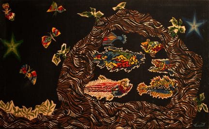让·吕尔萨（1892-1966），据
《梭鱼》
织物丝网印刷
署名
科罗版画社
105 x 170 