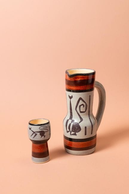 Emile MASSON (20th century)
Carafe and cup
Glazed 