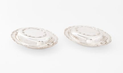 Shell Motif Silver Plate Covered Serving Dishes, 2