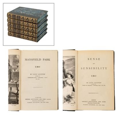 Ouvrages de Jane Austen, édition Routledge, 5 volu