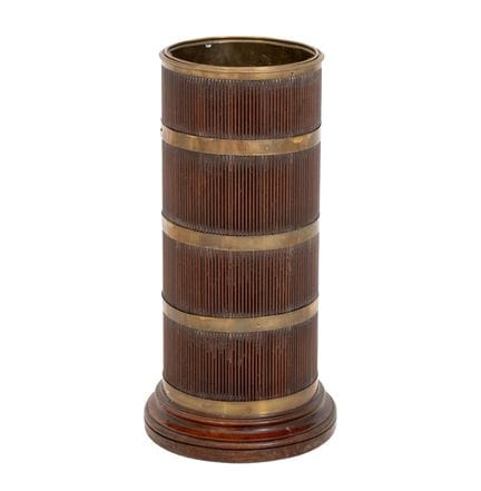 Portaombrelli in mogano con finiture in ottone in 