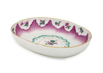 Plato ovalado de porcelana de Meissen, siglo XVIII