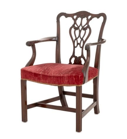 Sillón tapizado de caoba de estilo Jorge III
Silló