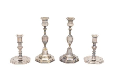 Candelabros de plata chapada de estilo georgiano, 