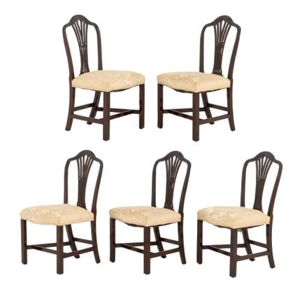 Sillas de comedor de caoba de la época de Jorge II