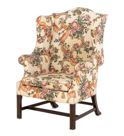 Sillón con respaldo alado de estilo Jorge III, tap