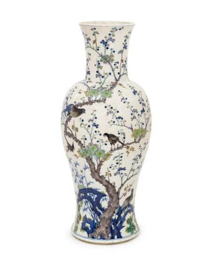 Jarrón balustre chino de porcelana «Wucai»
Jarrón 