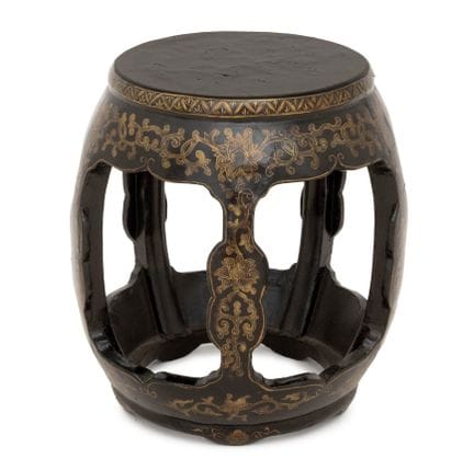 Taburete chino de madera lacado en negro
Taburete 