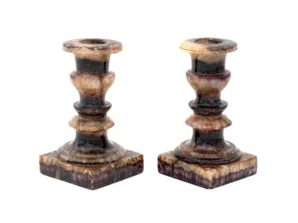 Candelabros de «Blue John» de Derbyshire, juego de