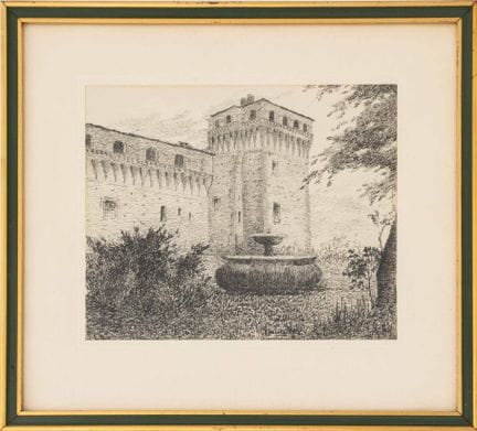 Rocca di Vignola (Italie), encre sur papier, XIXe 