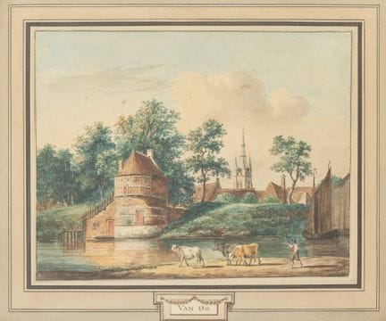 Jan van Os, « Rue de Delft », aquarelle
Jan van Os