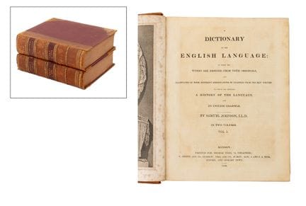 Samuel Johnson, « A Dictionary… », 1840, 2 vol.
Jo