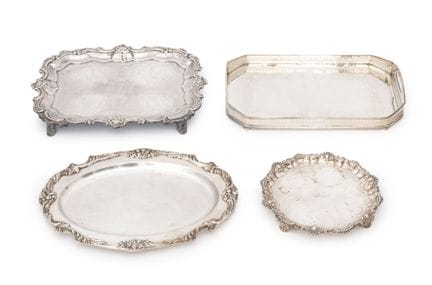 Collection of Silver Plate Serving Trays, 4
Collec