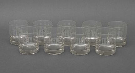 Vasos de cristal grabados de estilo Art Déco, 9
Ju