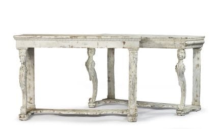 CONSOLLE IN LEGNO LACCATO, Italia, XIX secolo.
Leg