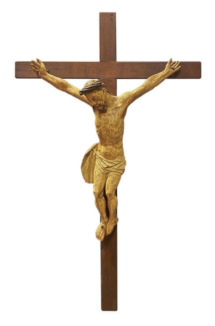 POLYCHROME WOOD CRUCIFIX, SPAIN, 17TH CENTURY
Carv