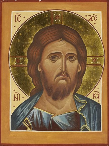 20TH-CENTURY ARTIST

Egg tempera on panel, Christ 