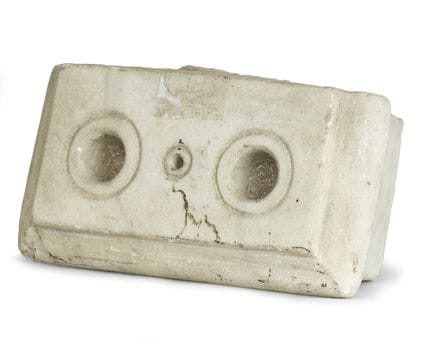 WHITE MARBLE INKWELL, 18TH CENTURY
Dimensions: 19 