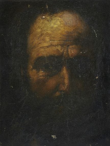 18TH-CENTURY PAINTER

MALE HEAD
Oil on canvas, 31 