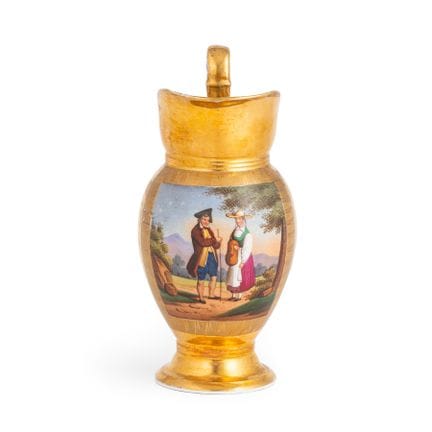 LAITIÈRE EN PORCELAINE POLYCHROME, ATELIER DE DÉCO