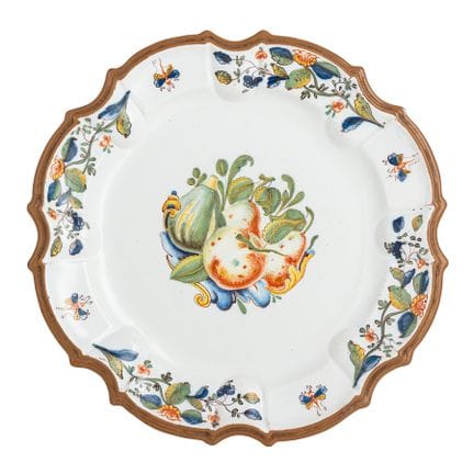 PLAT DE SERVICE EN MAJOLIQUE POLYCHROME, MANUFACTU