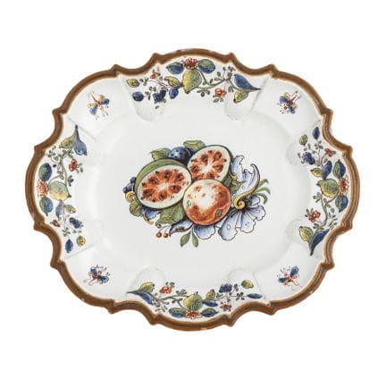 PLAT DE SERVICE EN MAJOLIQUE POLYCHROME, MANUFACTU
