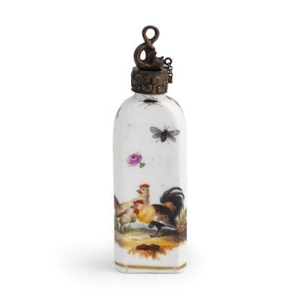 BOUTEILLE À TABAC À PRISER EN PORCELAINE POLYCHROM